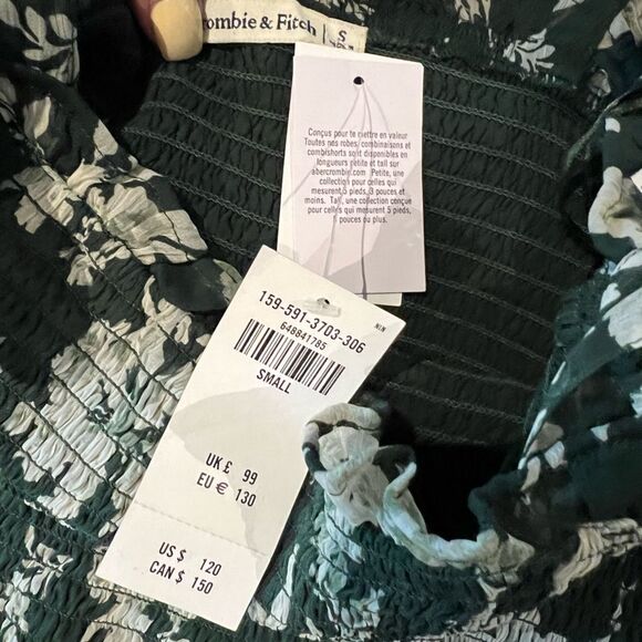 Abercrombie & Fitch Olive Floral Ruffle Midi Dress - Picture 7 of 7